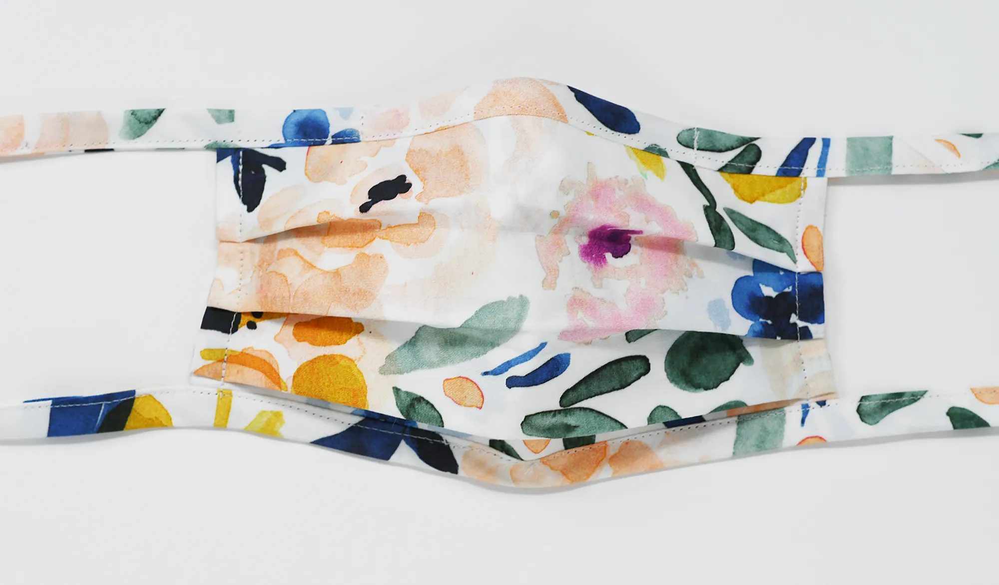 Organic Cotton Face Mask with Flexible Nose and Ties- Sierra Floral
