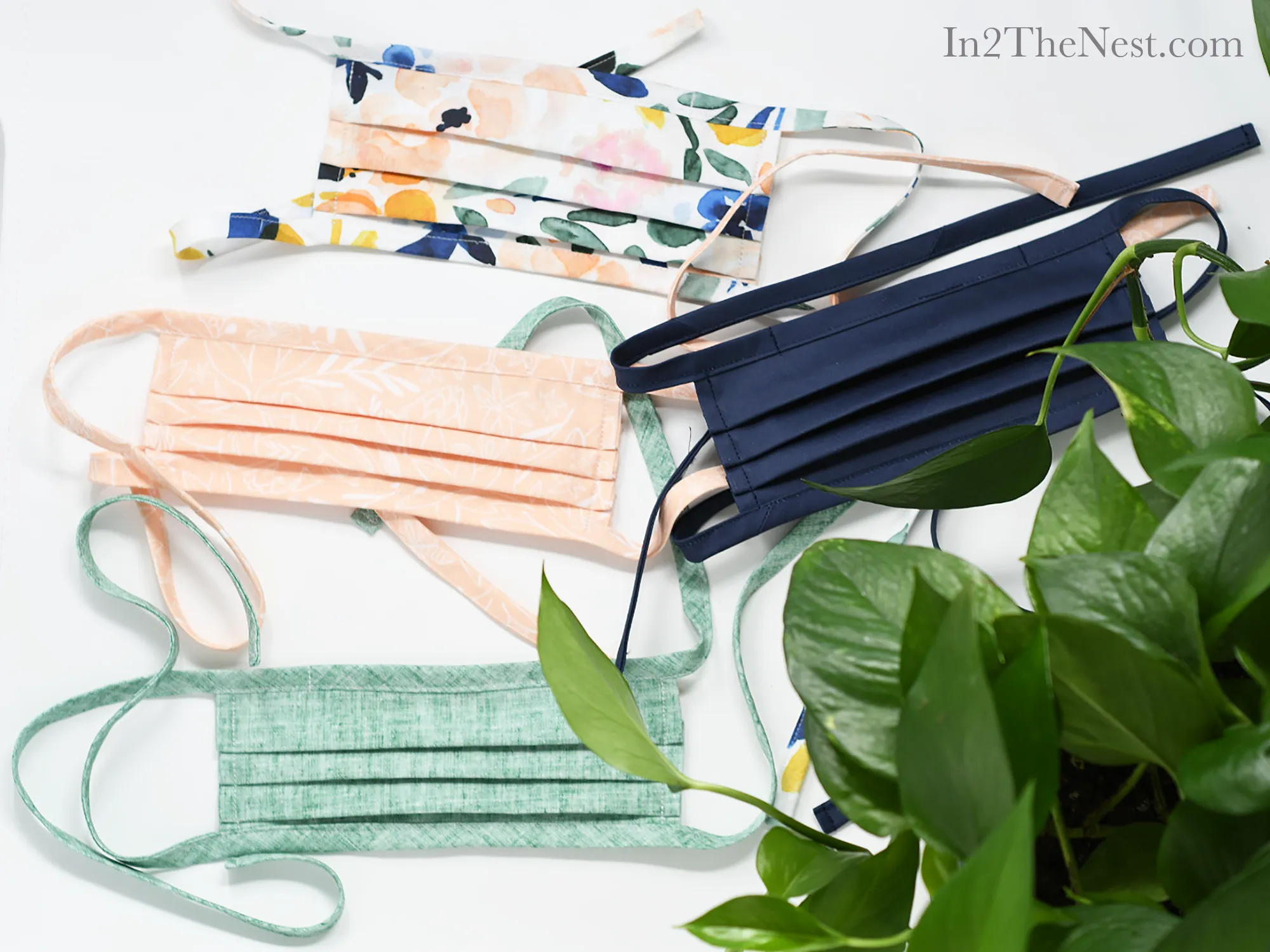Organic Cotton Face Mask with Flexible Nose and Ties- Sierra Floral