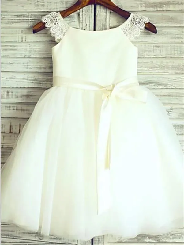 Organza Princess Sleeveless Scoop Flower Girl Dresses Floor Length Dress