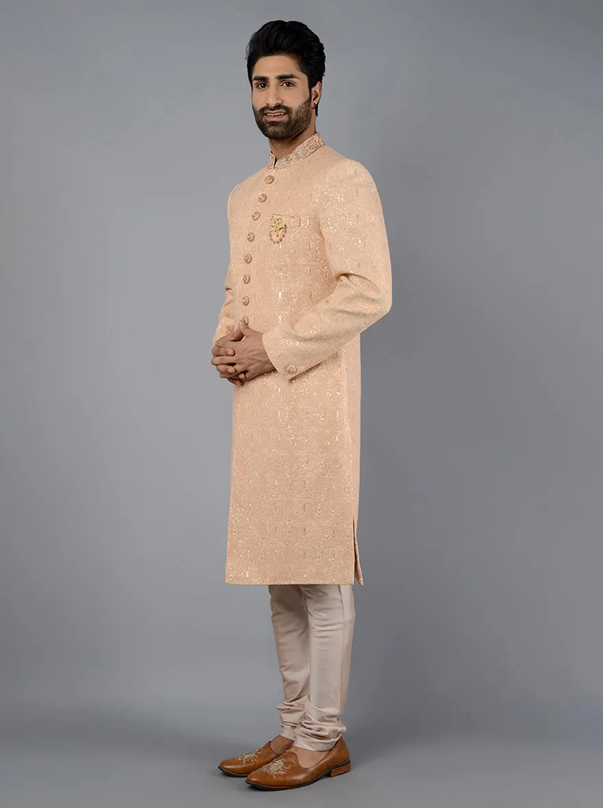 Peach Sherwani | TULA