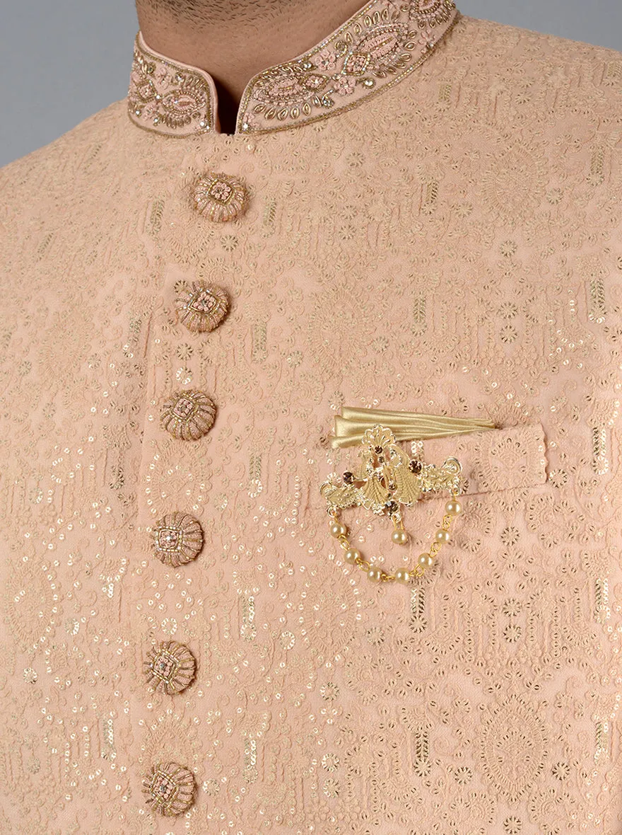 Peach Sherwani | TULA