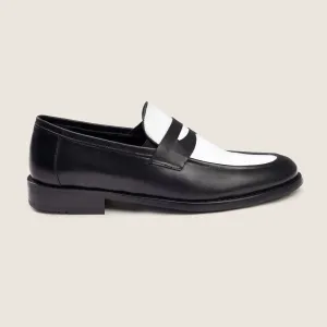 Penny Loafers Black White