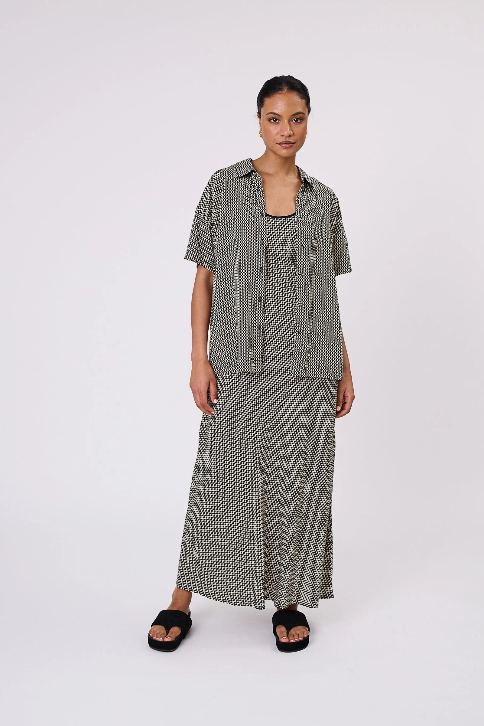 Phase Bias Maxi Dress - Geo Print