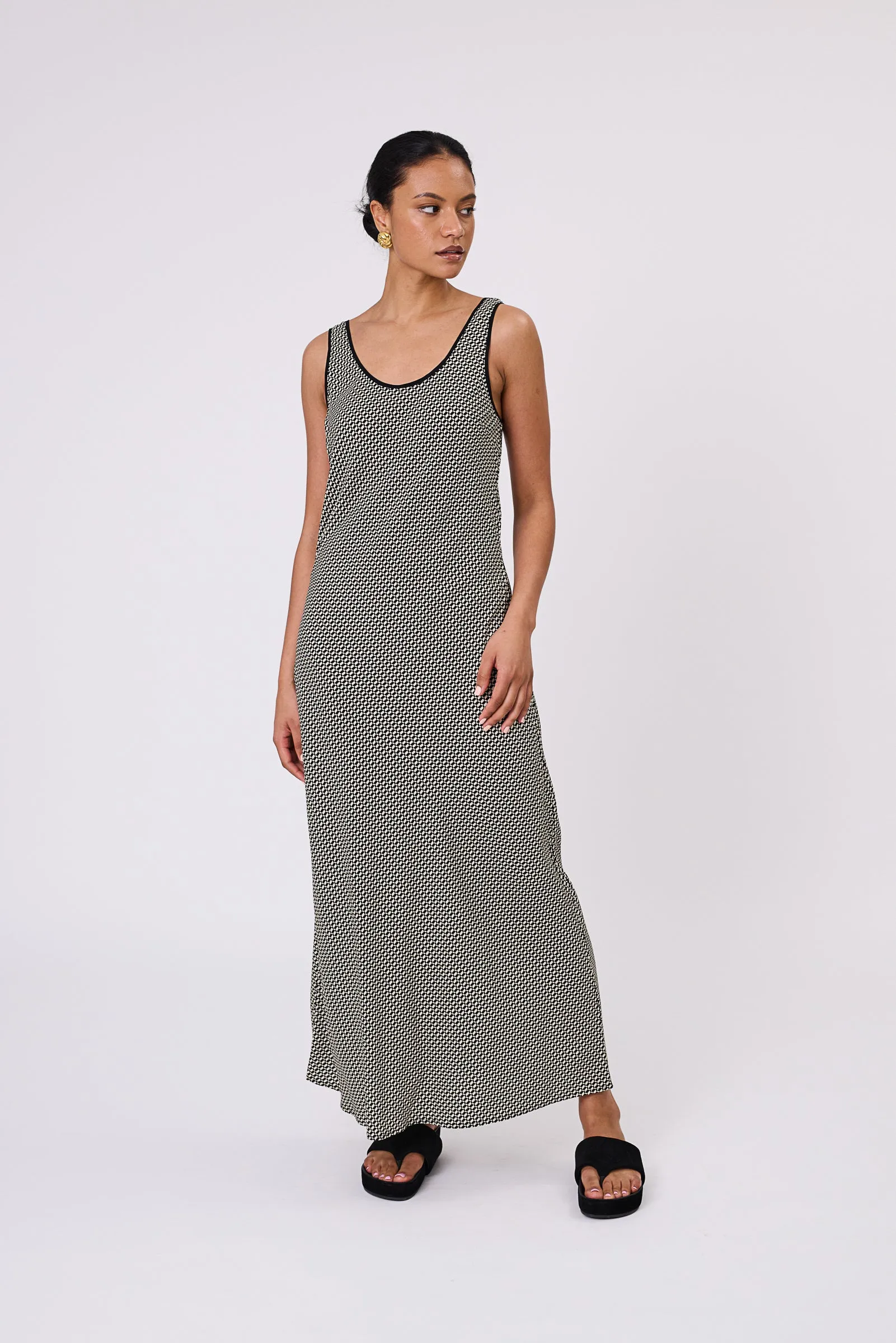 Phase Bias Maxi Dress - Geo Print