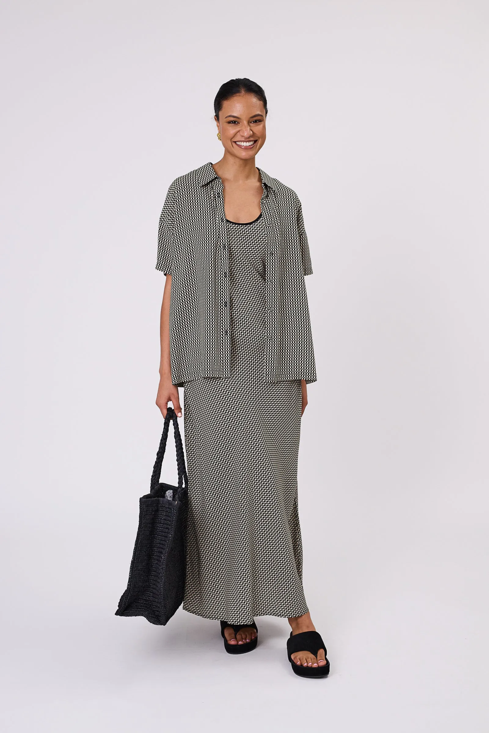 Phase Bias Maxi Dress - Geo Print