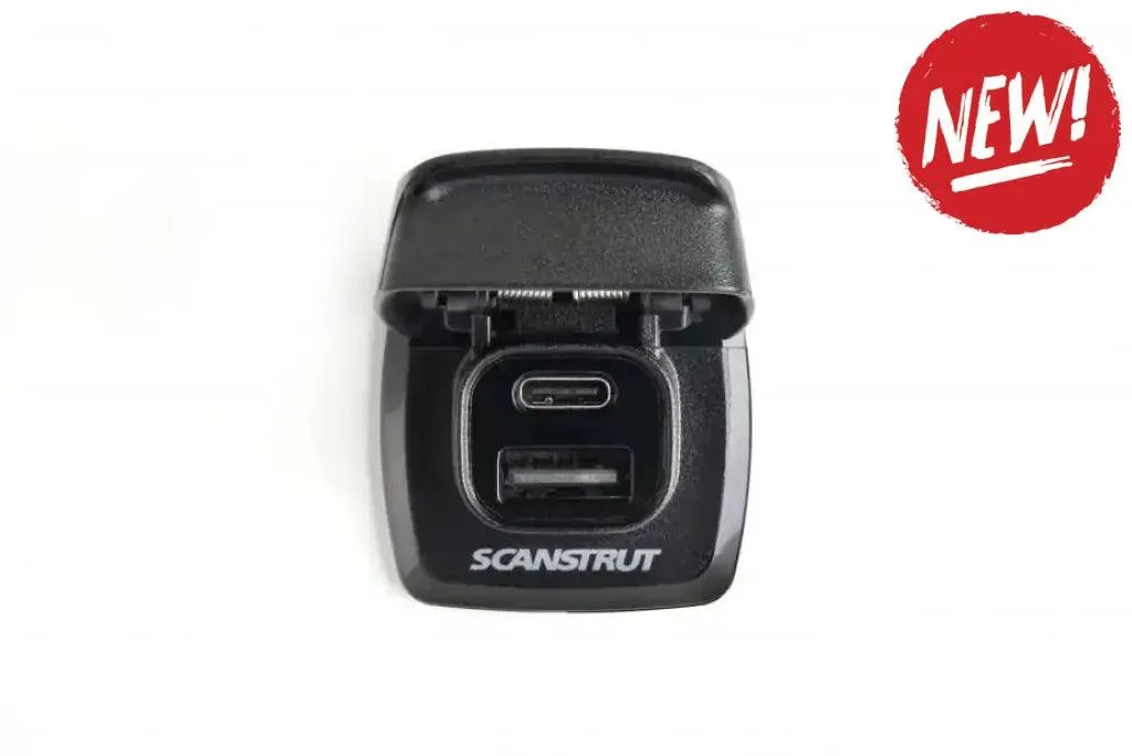 Priza incarcare pe barca ScanStrut Flip Pro Fast Charge Dual USB