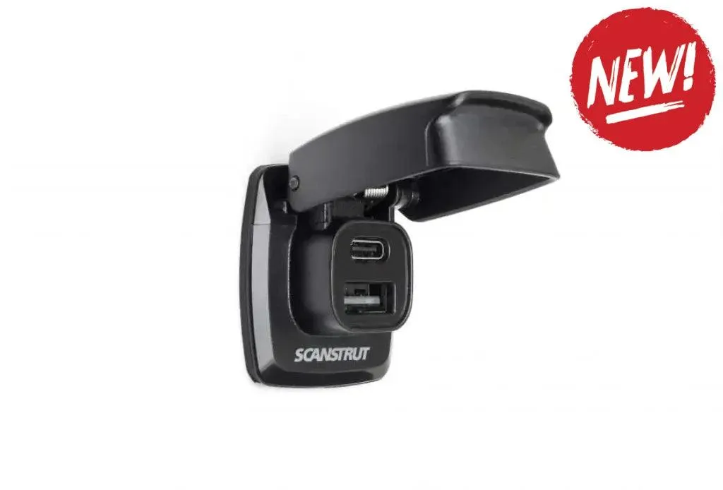 Priza incarcare pe barca ScanStrut Flip Pro Fast Charge Dual USB
