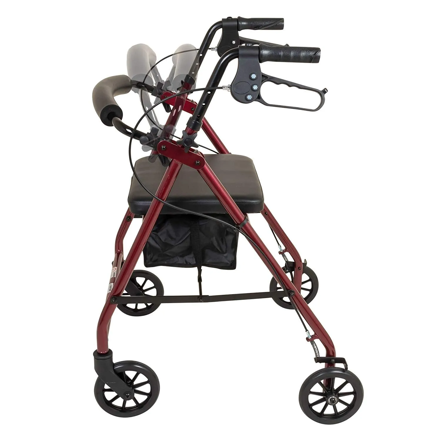 ProBasics Aluminum Rollator with 6” Wheels, Burgundy (1EA)