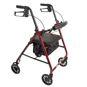 ProBasics Aluminum Rollator with 6” Wheels, Burgundy (1EA)