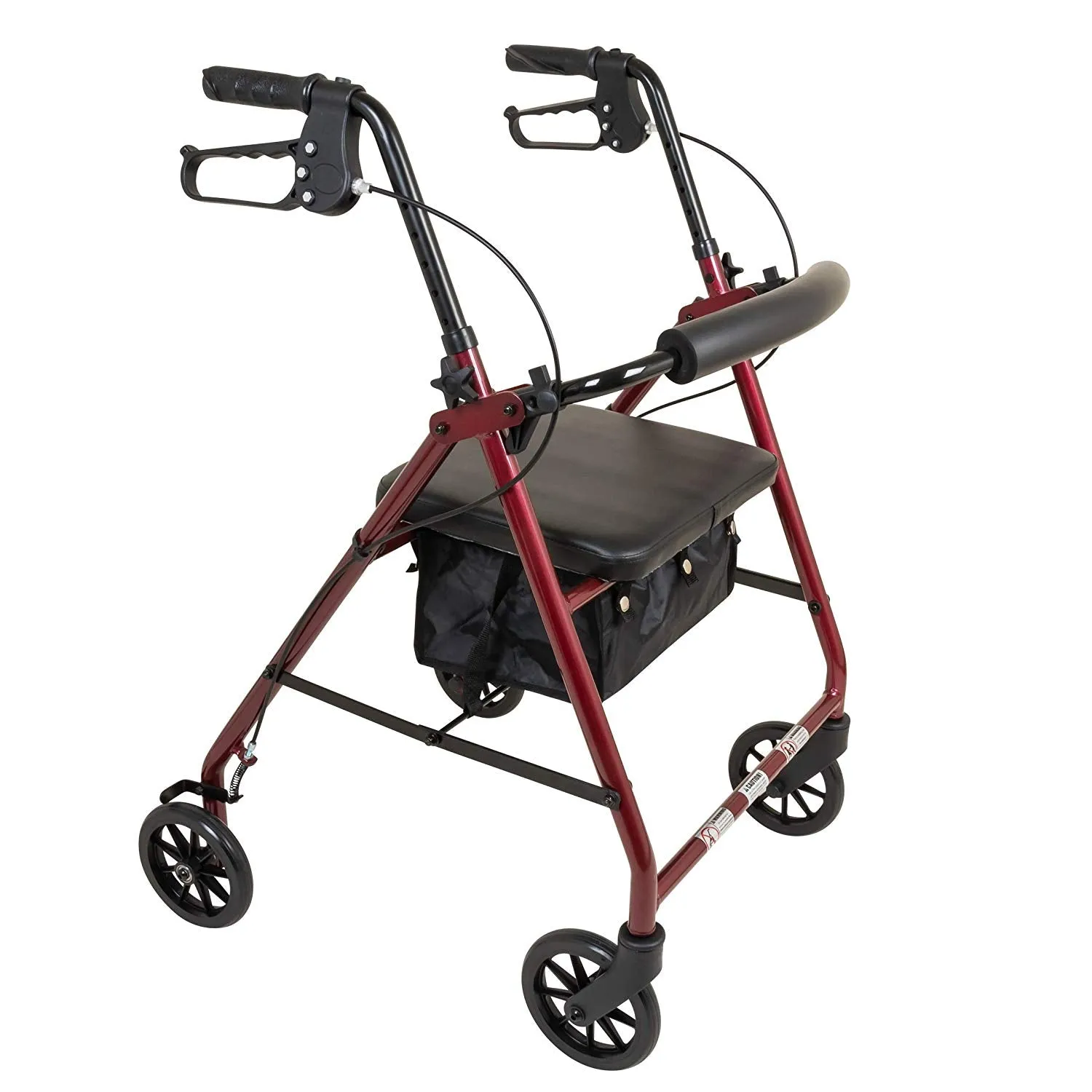 ProBasics Aluminum Rollator with 6” Wheels, Burgundy (1EA)