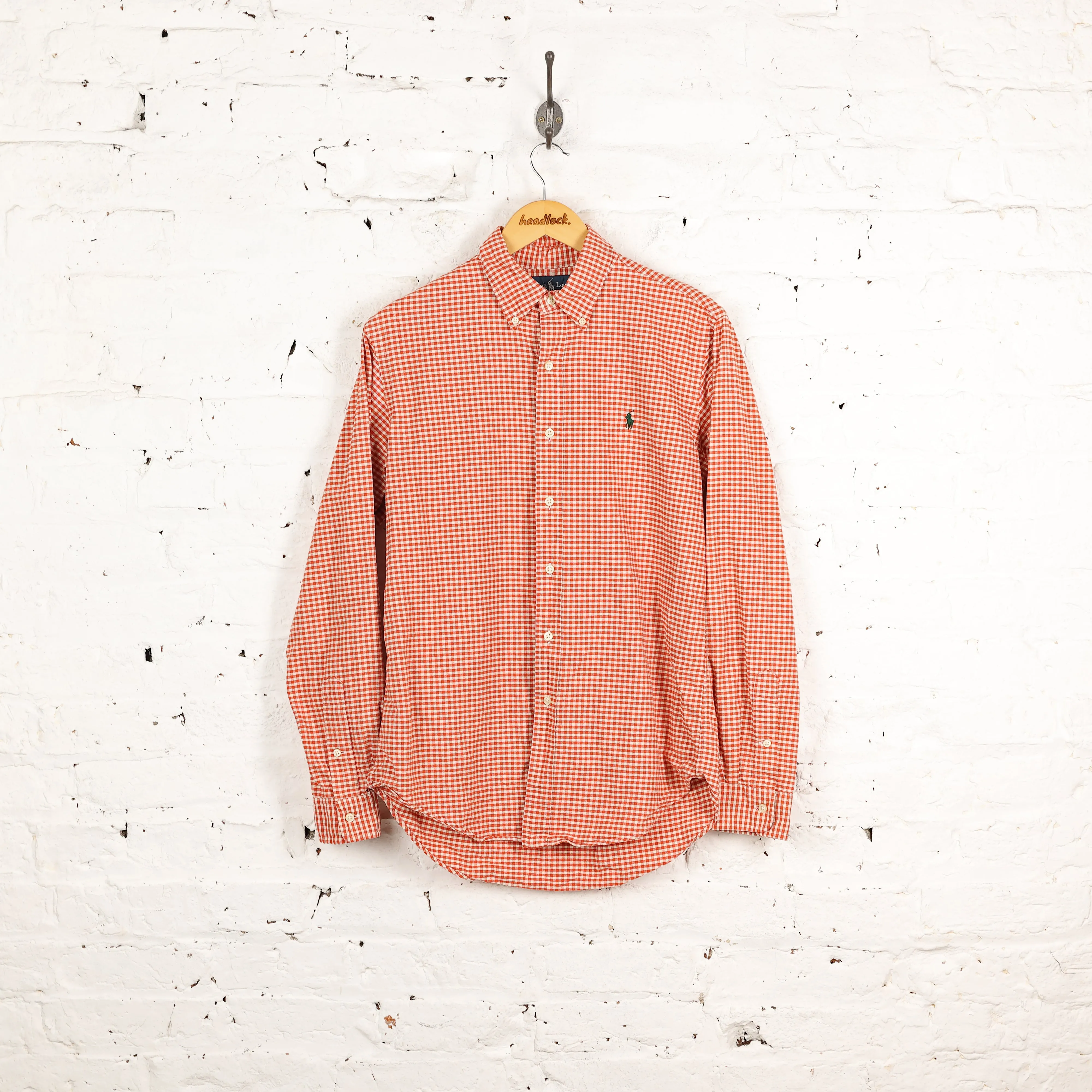 Ralph Lauren Gingham Custom Fit Shirt - Red - M