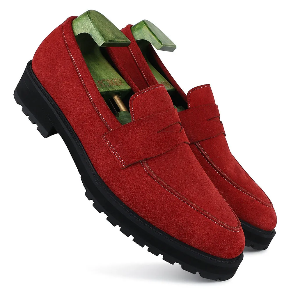 Red Suede Extralight Classic Penny Loafers