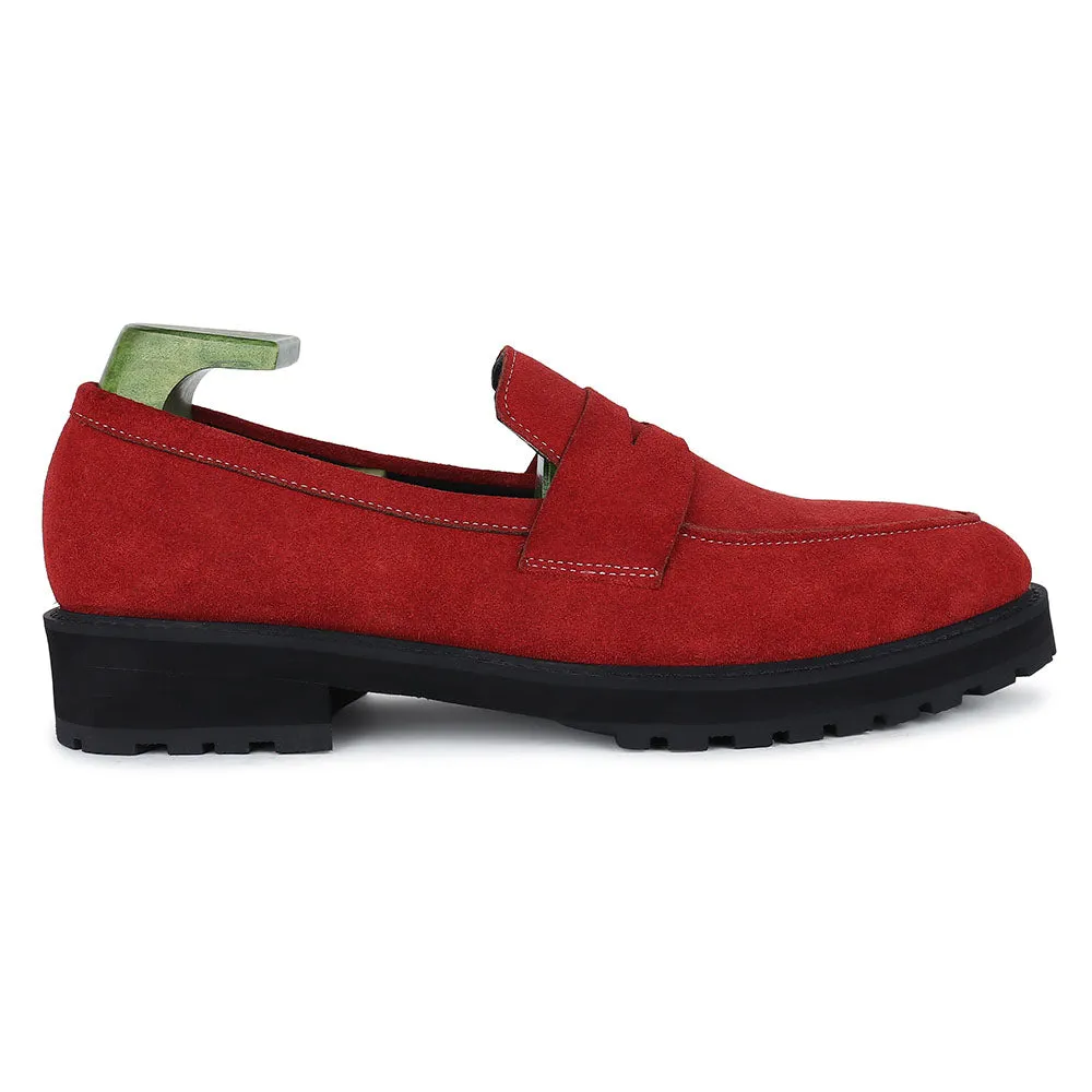 Red Suede Extralight Classic Penny Loafers