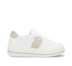 Remonte - D1C07 White & Gold Trainer