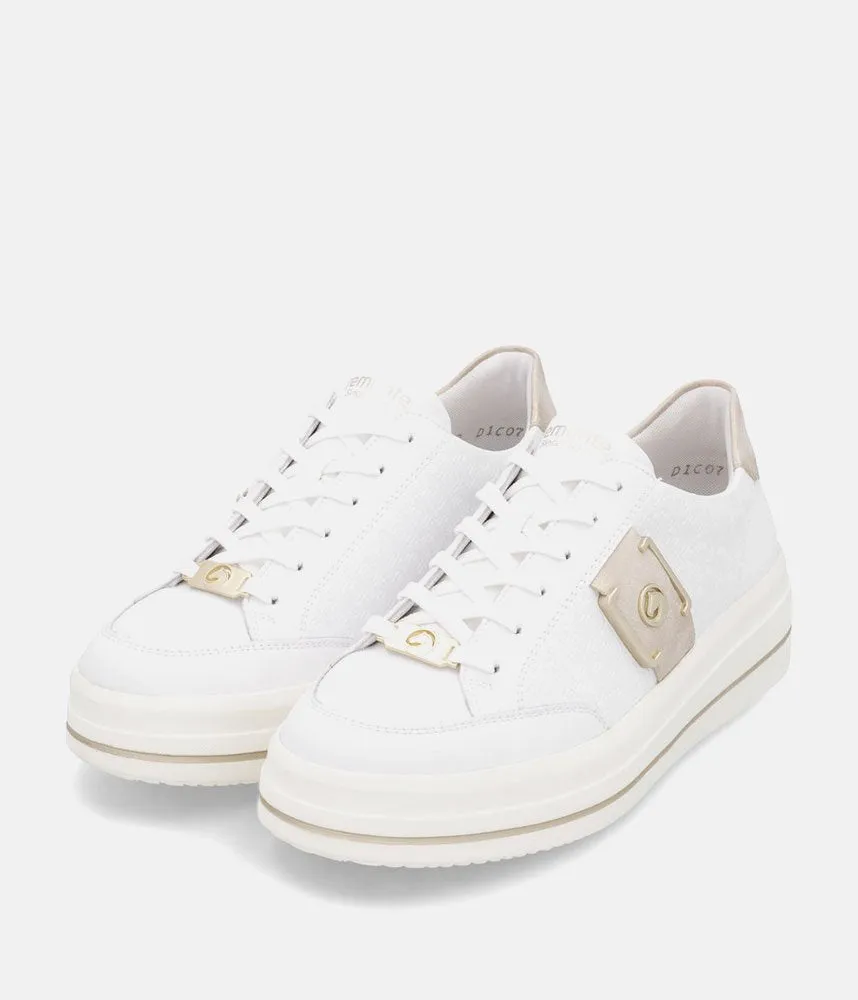 Remonte - D1C07 White & Gold Trainer