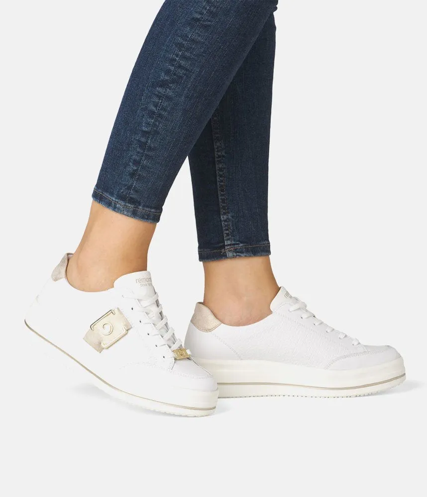 Remonte - D1C07 White & Gold Trainer
