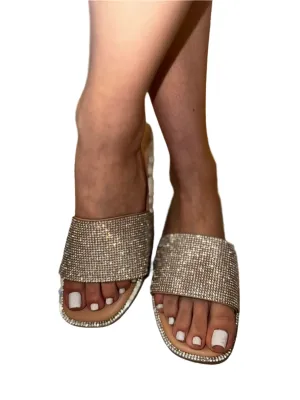 RHINESTONE BAND SLIDE SANDAL AMITA13