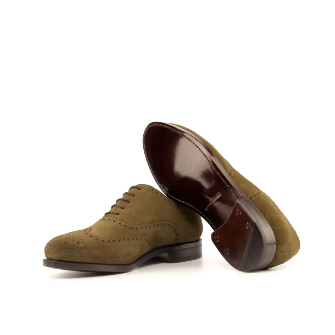 Richelieu fleuri en daim kaki
