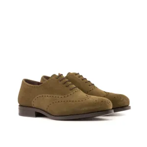 Richelieu fleuri en daim kaki