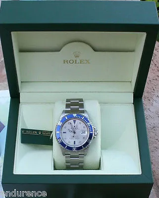 ROLEX SUBMARINER MENS WATCH DIAMONDS SAPPHIRE SLATE DIAL BLUE BEZEL NICE GIFT!