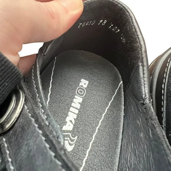 ROMIKA Women's Cassie 50 Black Leather Mary Jane Shoe Size 39 8-8.5