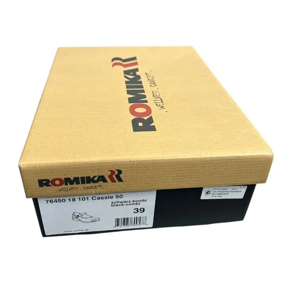 ROMIKA Women's Cassie 50 Black Leather Mary Jane Shoe Size 39 8-8.5