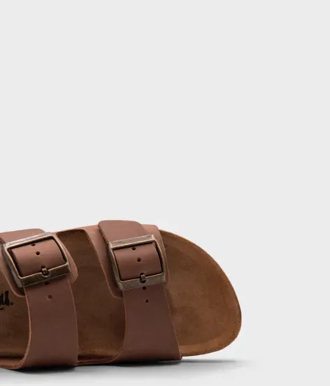 Sandgrens Costa Classic Cork Sandal in Hazel Brown