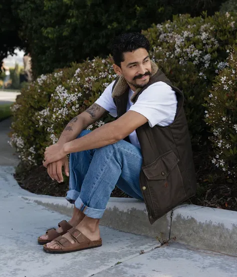 Sandgrens Costa Classic Cork Sandal in Hazel Brown