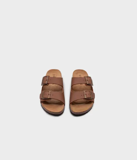 Sandgrens Costa Classic Cork Sandal in Hazel Brown