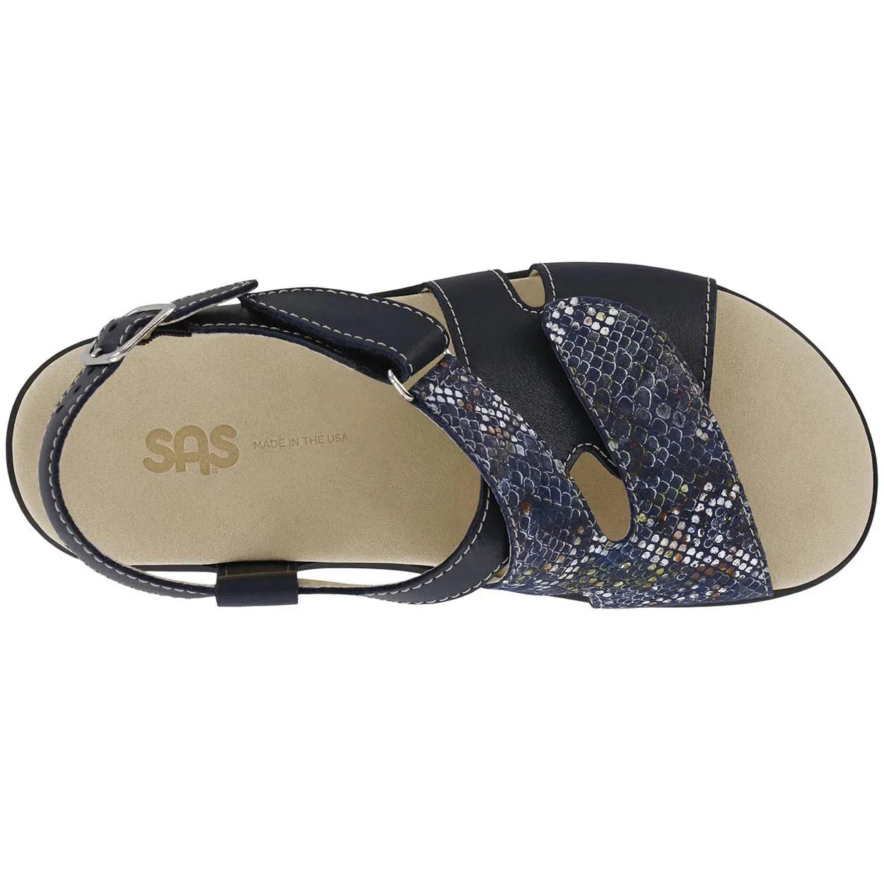 SAS Women's Huggy NAVY SNAKE @BRANDYSSHOES