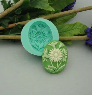 Silicone Mold White Flower Cameo for Crafts, Resin, Polymer Clay.
