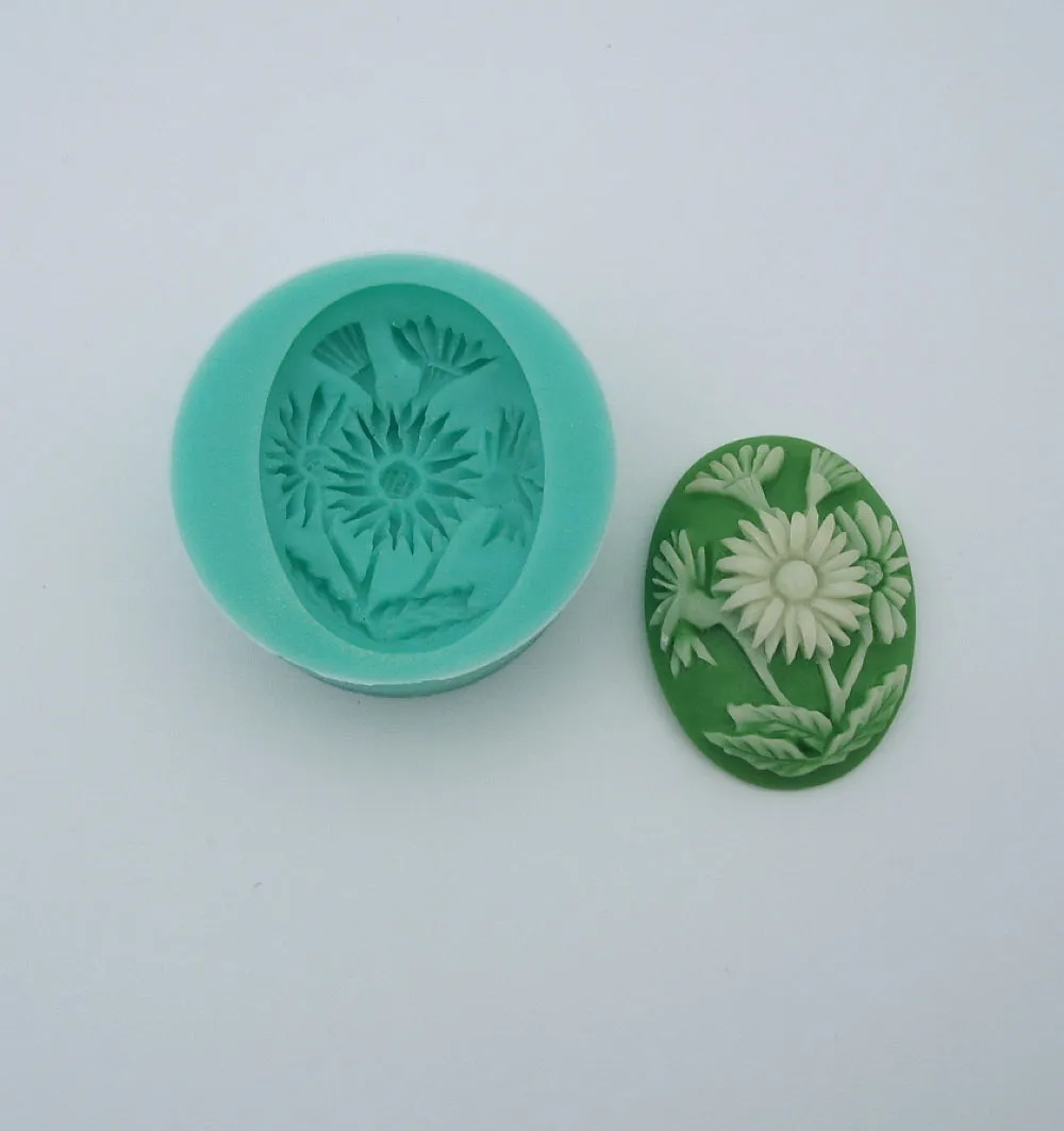 Silicone Mold White Flower Cameo for Crafts, Resin, Polymer Clay.
