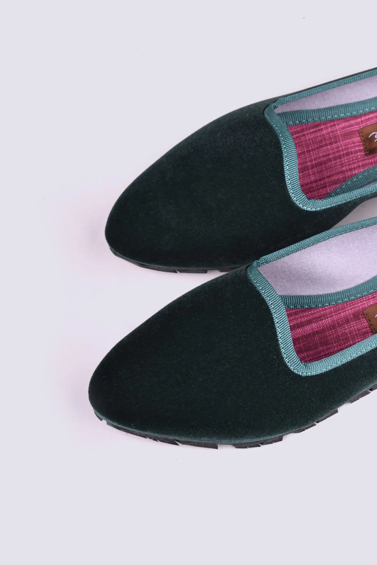 Slippers Bicolor Terciopelo Negro