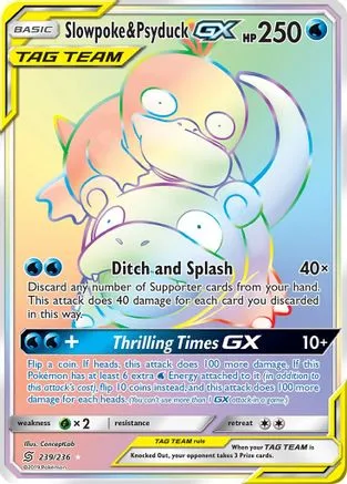 Slowpoke & Psyduck-GX 239/236 - Unified Minds Pokemon Holofoil