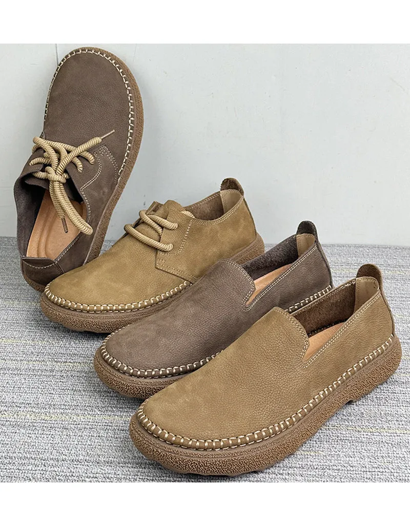 Soft Leather Round Toe Comfortable Shoes Loafers for Men