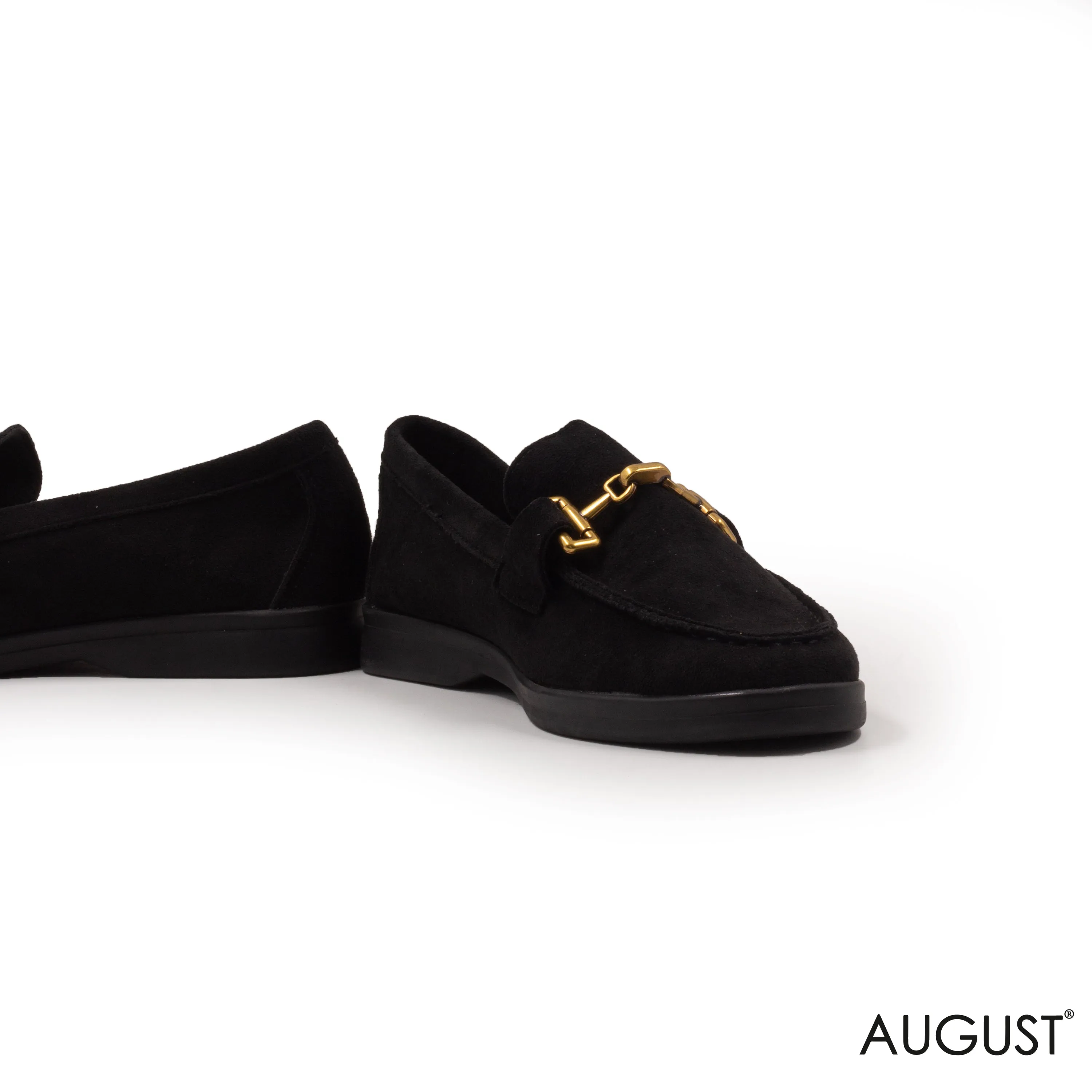 SPLIT CHAMOIS LOAFERS WITH BUCKLE