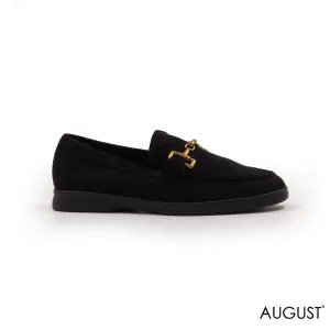 SPLIT CHAMOIS LOAFERS WITH BUCKLE