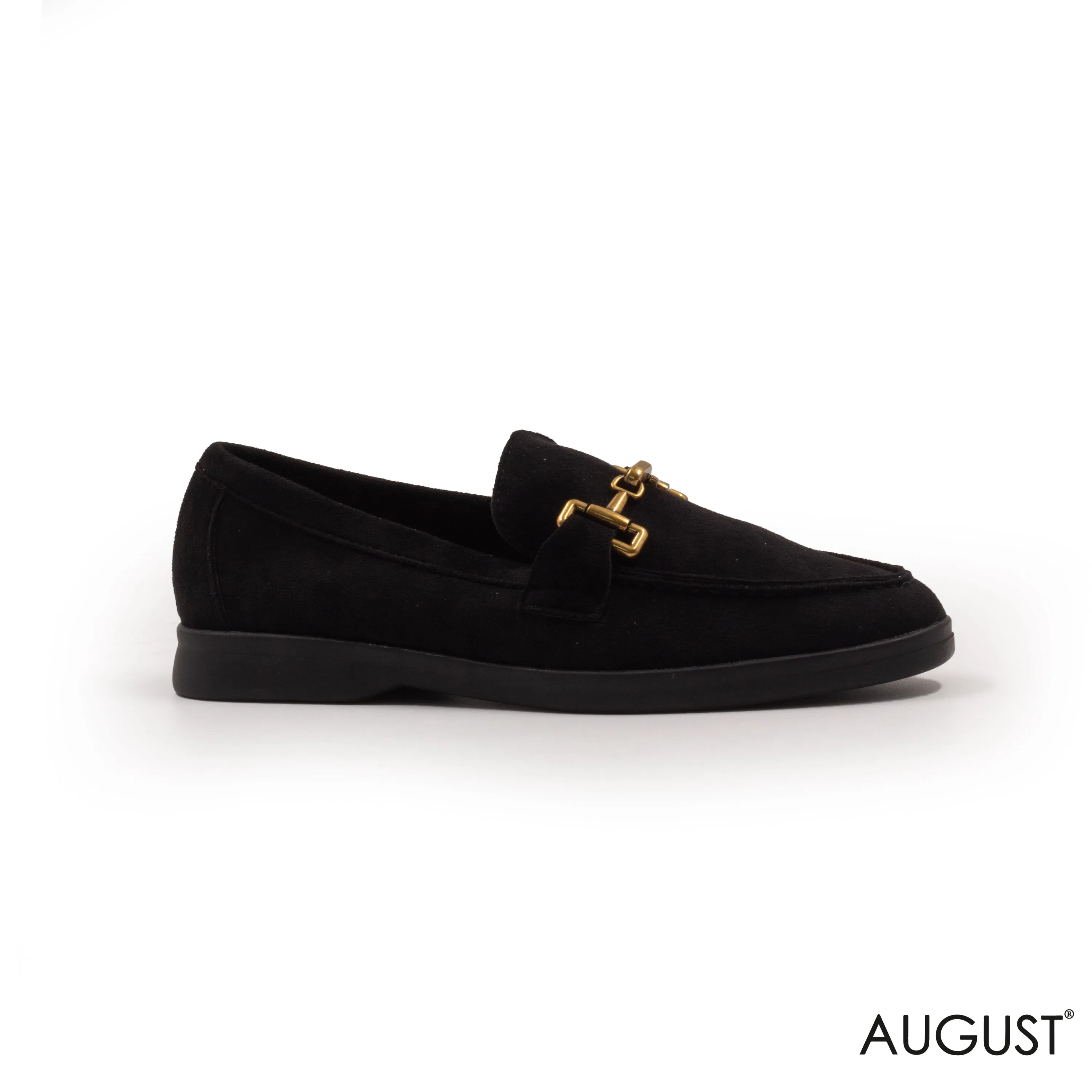 SPLIT CHAMOIS LOAFERS WITH BUCKLE