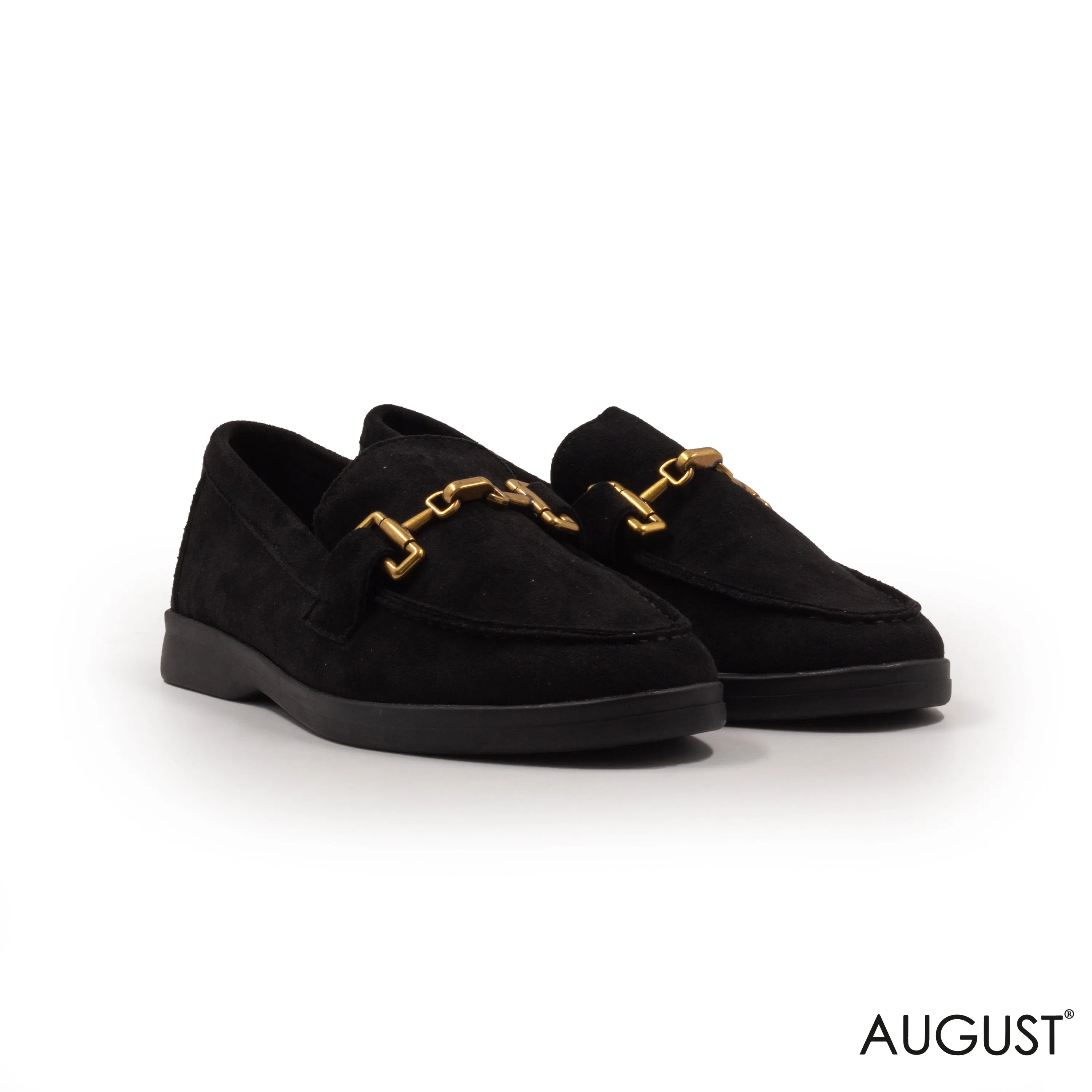 SPLIT CHAMOIS LOAFERS WITH BUCKLE