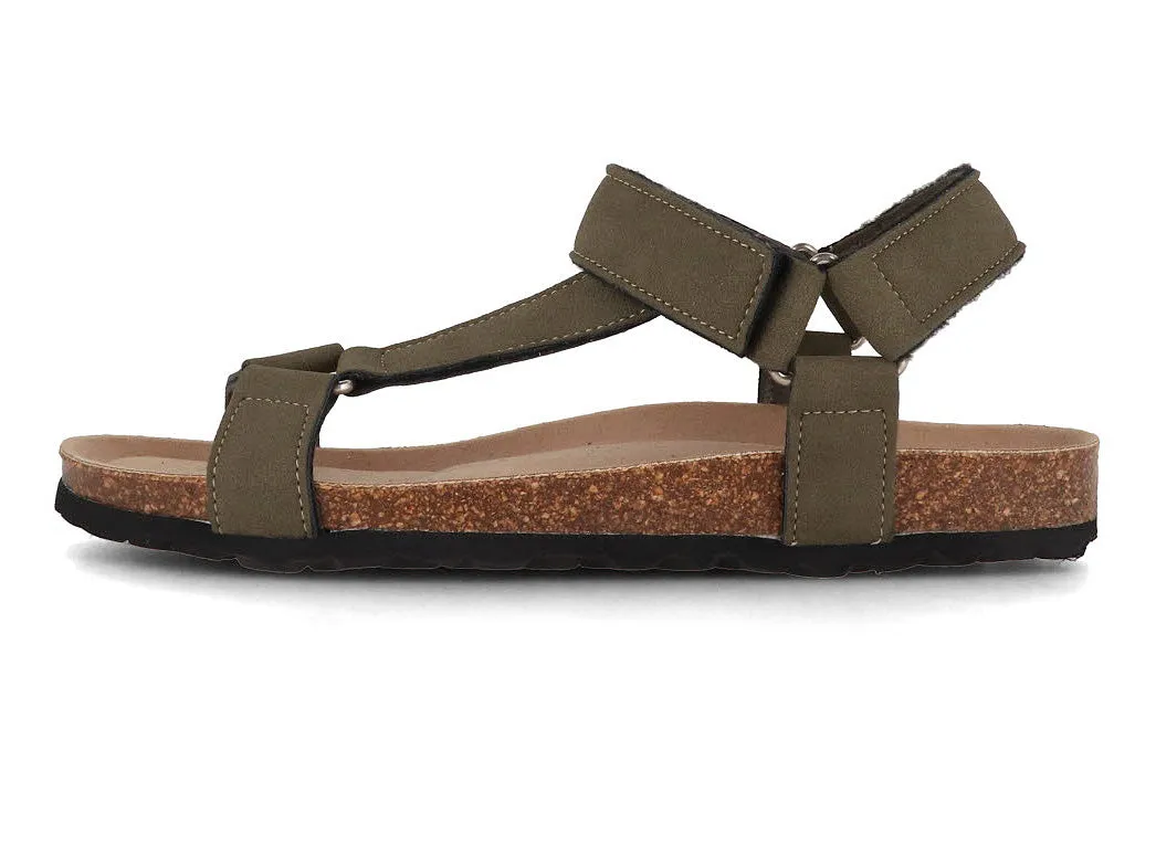Thies Women Vegan Sandals 'Eco Bio Trek', khaki