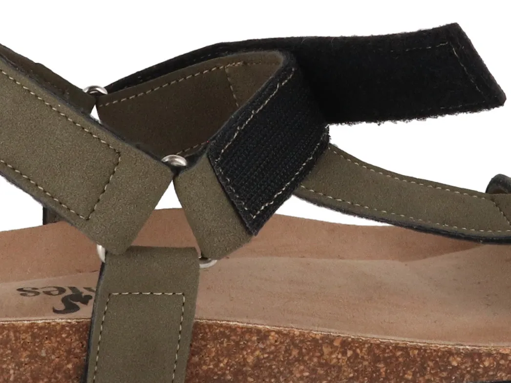 Thies Women Vegan Sandals 'Eco Bio Trek', khaki