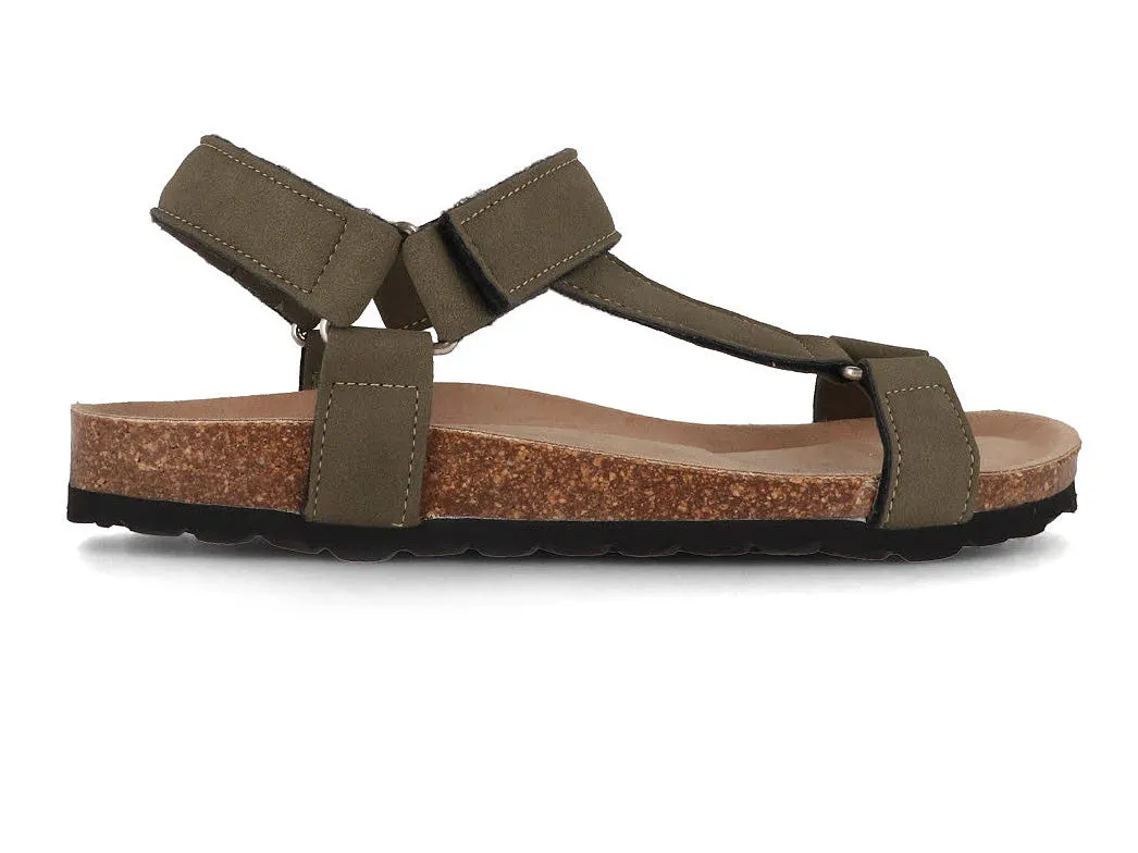 Thies Women Vegan Sandals 'Eco Bio Trek', khaki