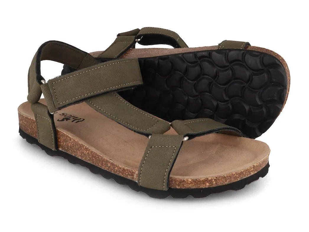 Thies Women Vegan Sandals 'Eco Bio Trek', khaki