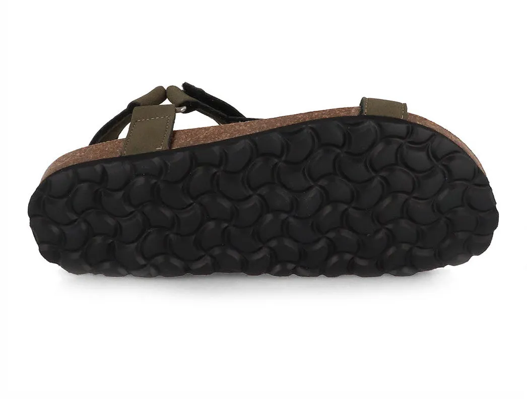 Thies Women Vegan Sandals 'Eco Bio Trek', khaki