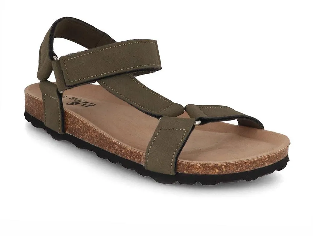 Thies Women Vegan Sandals 'Eco Bio Trek', khaki