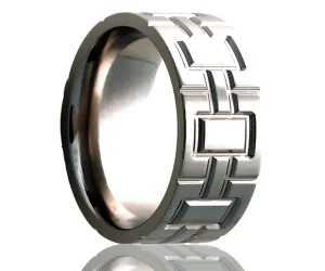 Titanium Flat Architectural Milled Ring