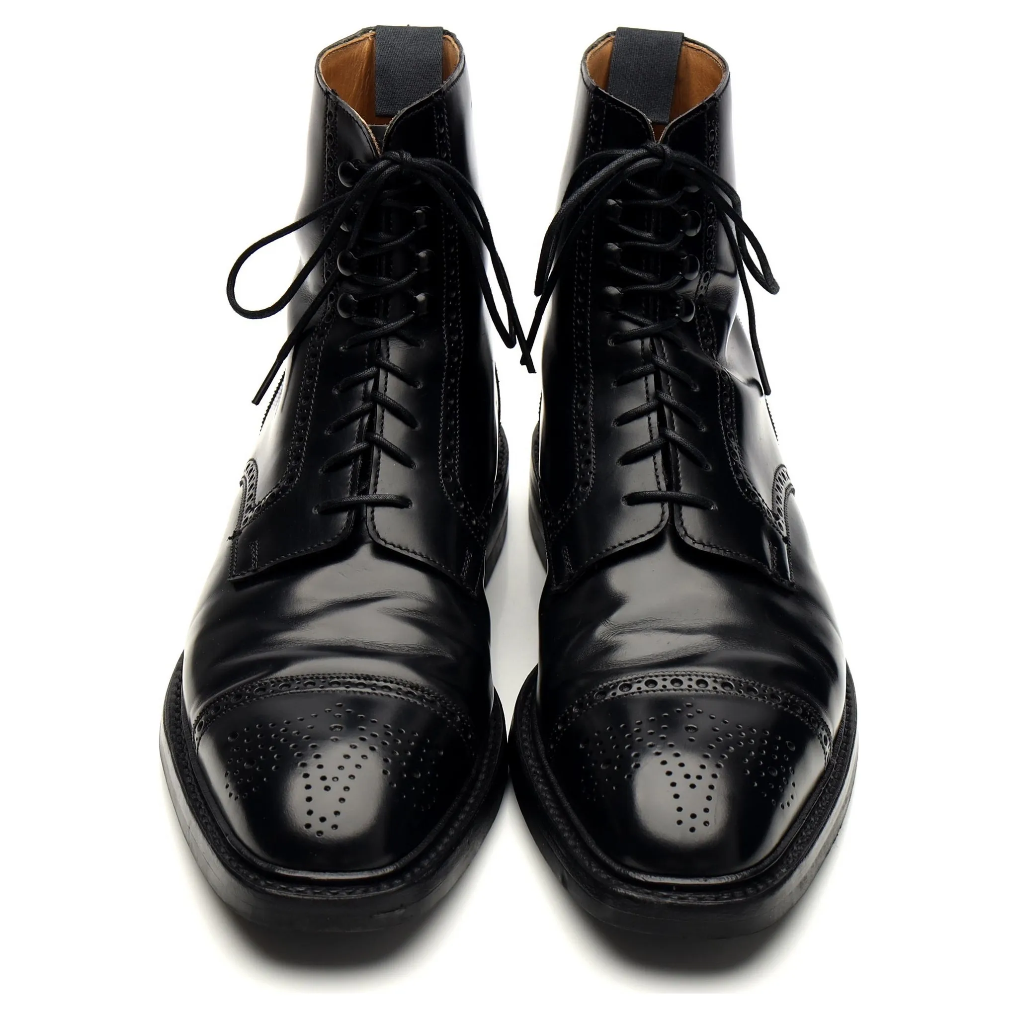 'Toby' Black Leather Brogue Boot UK 8.5 E