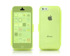 Translucent Series iPhone 5C Flip Silicone Case - Yellow