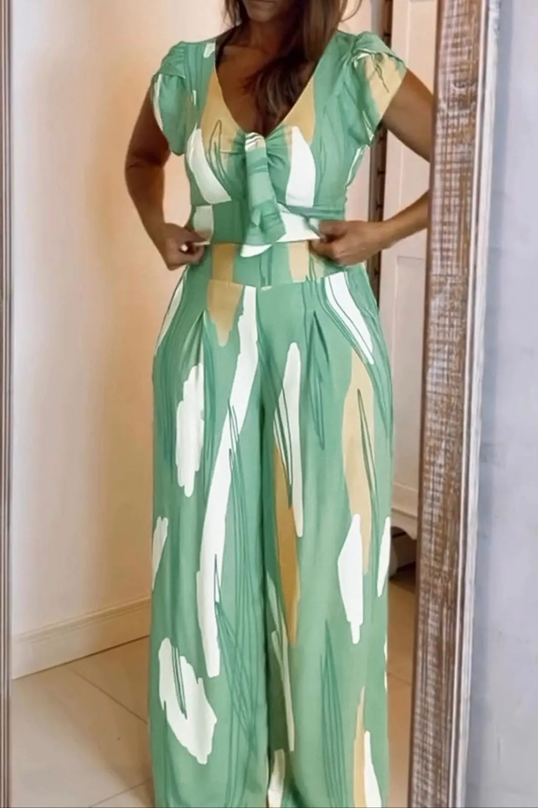 Vera™ – 2-Piece Colorblock Puff Sleeve Set