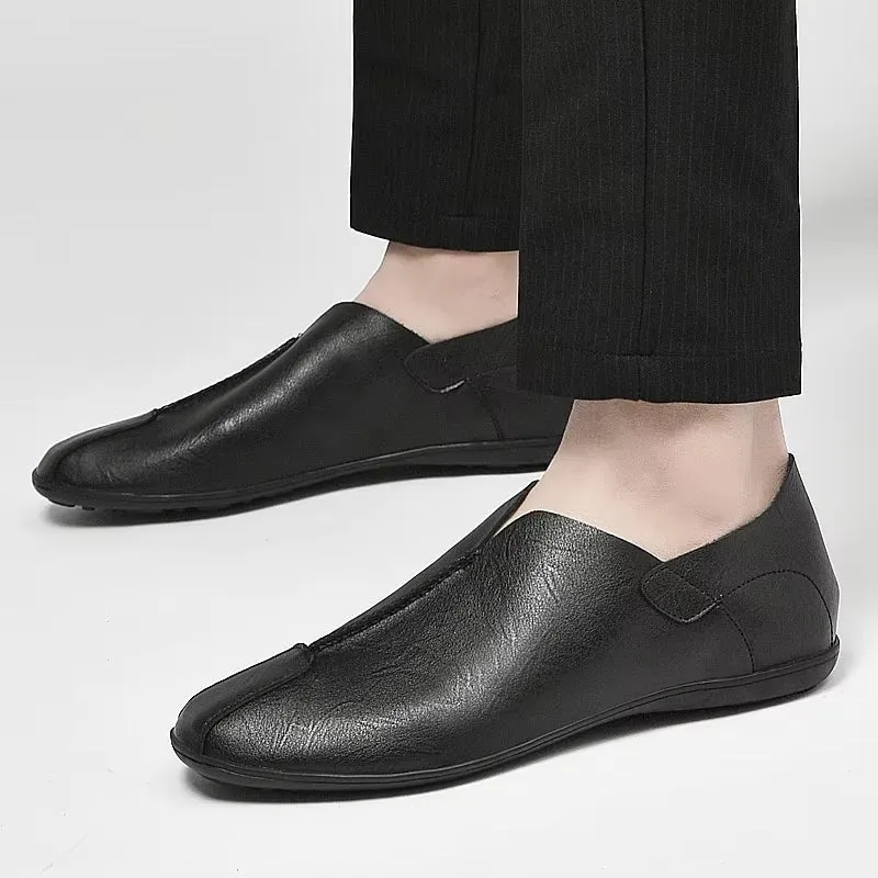 Vintage Classic Slip On Men Shoes round Toe Loafers Shoes